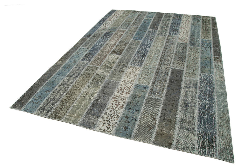Rug N Carpet - Hand-Knotted Anatolian 6' 8" x 10' 0" Wool Patchwork Area Rug
