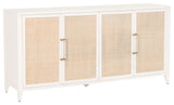 Holland Media Sideboard Matte White, Natural Rattan