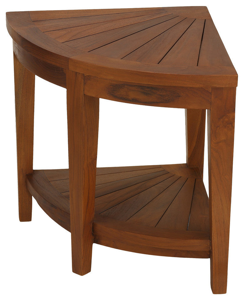 Hanna Corner Spa Stool, Solid Teak Wood