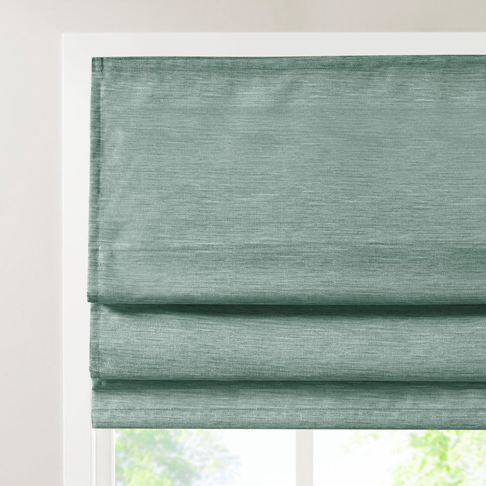 Madison Park Como Printed Faux Silk Room Darkening Cordless Roman Shade