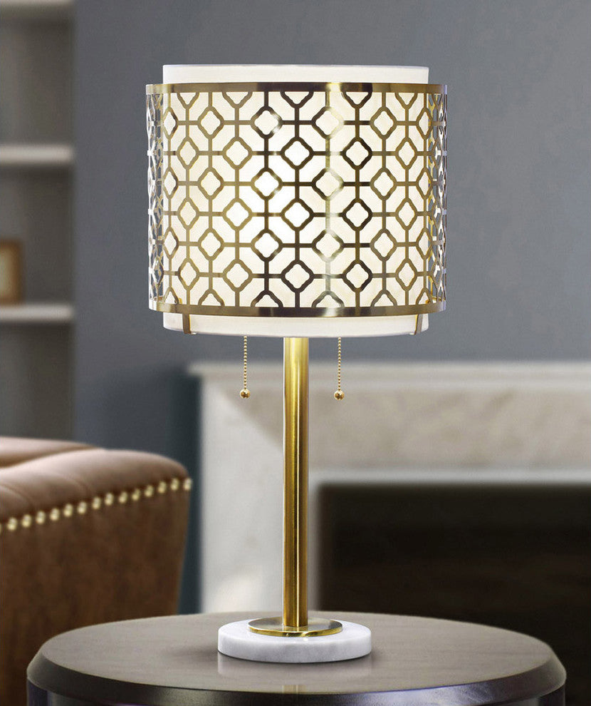 MELROSE Metal Lamp, Antique Brass, 29"