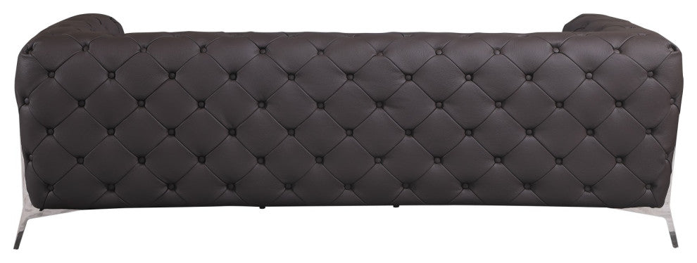 Angelica Italian Leather Sofa, Brown