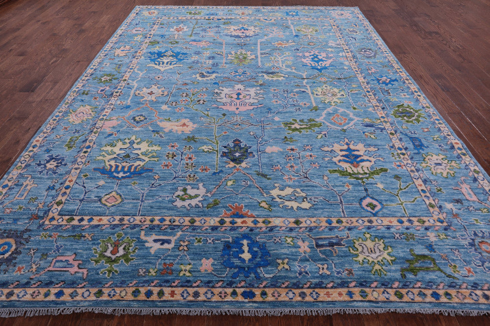 9' 4" X 12' 2" Hand Knotted Turkish Oushak Wool Rug - Q15675