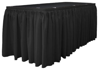 LA Linen Polyester Poplin Table Skirt, Black, 252"x29"