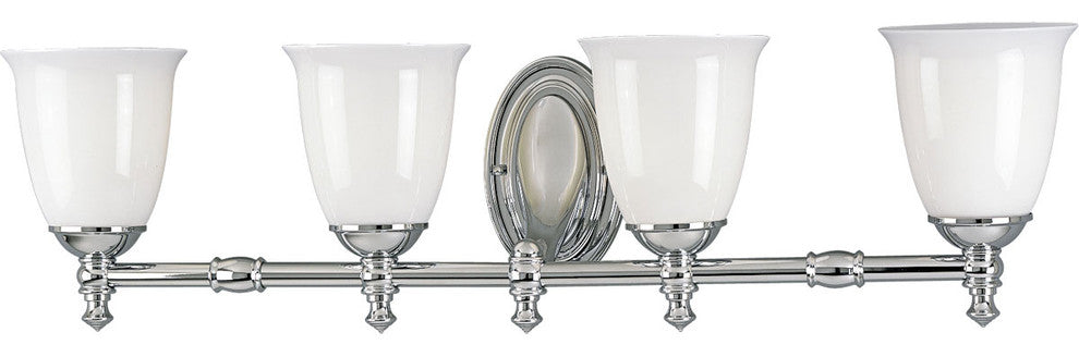 Progress Lighting 4-100W Medium Bath Bracket, Polished Chrome