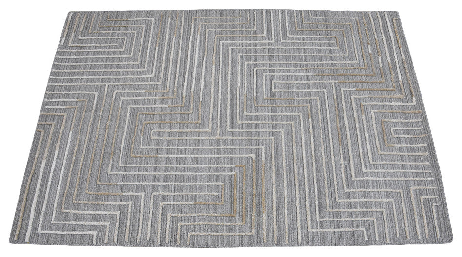 HAND WOVEN FLAT WEAVE KILIM POLYESTER RUGS -Rectangle,Gray Multicolor,Geometric, [Rectangle] 6'x9'