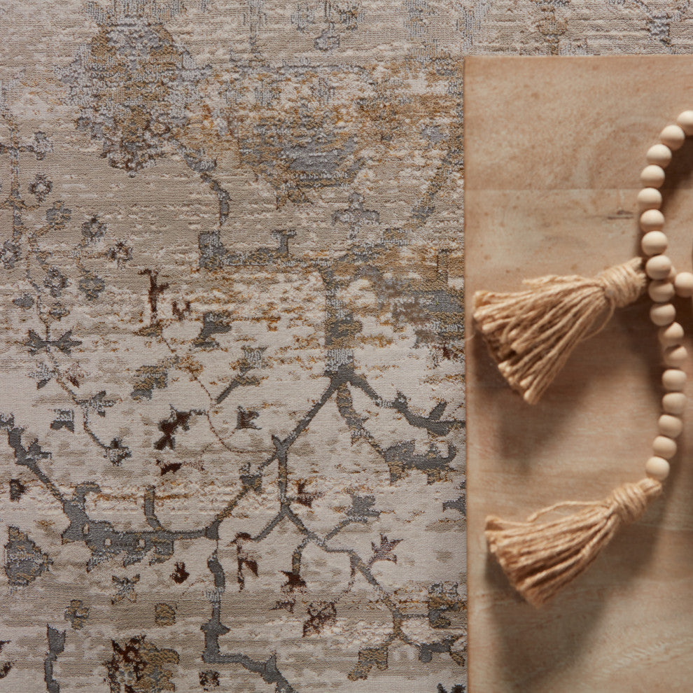 Vibe by Jaipur Living Tajsa Medallion Gray/ Gold Area Rug 11'8"X15'
