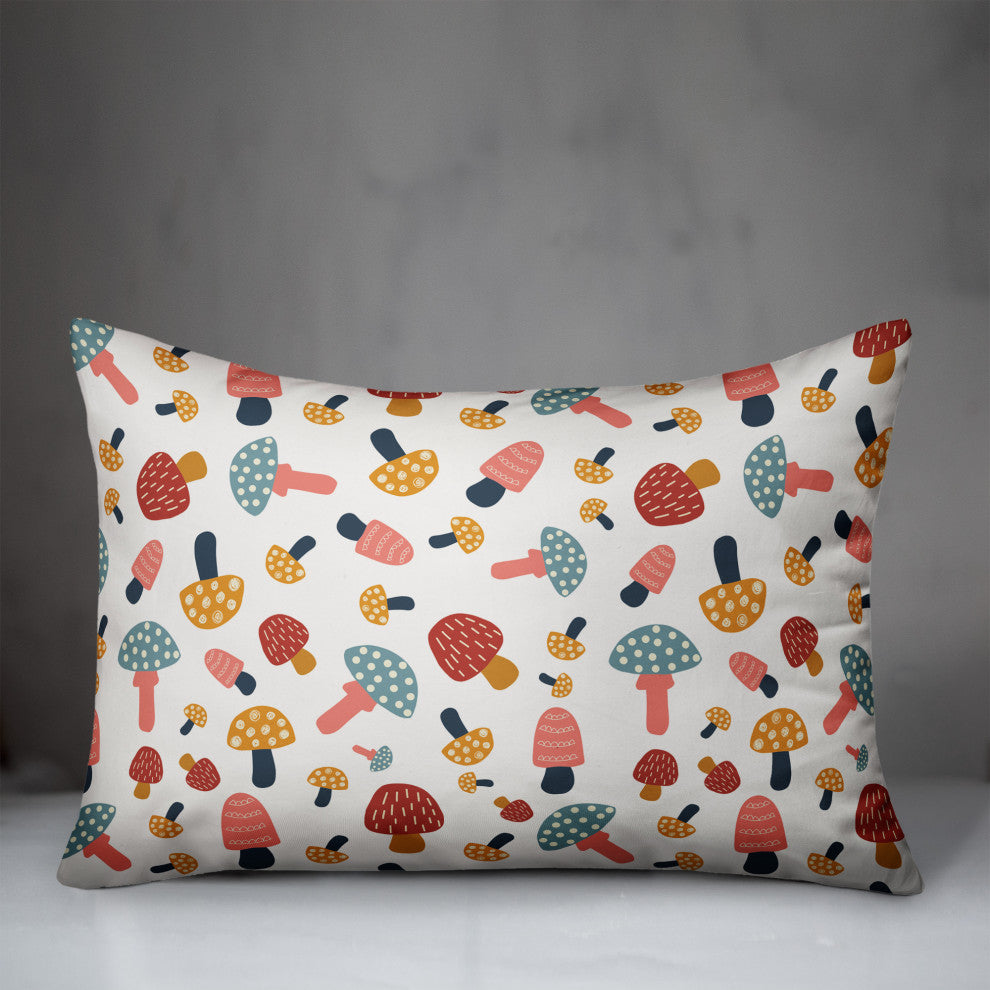 Colorful Cute Mushroom Pattern 5 14x20 Spun Poly Pillow