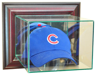 Wall Mounted Cap / Hat Display Case, Cherry