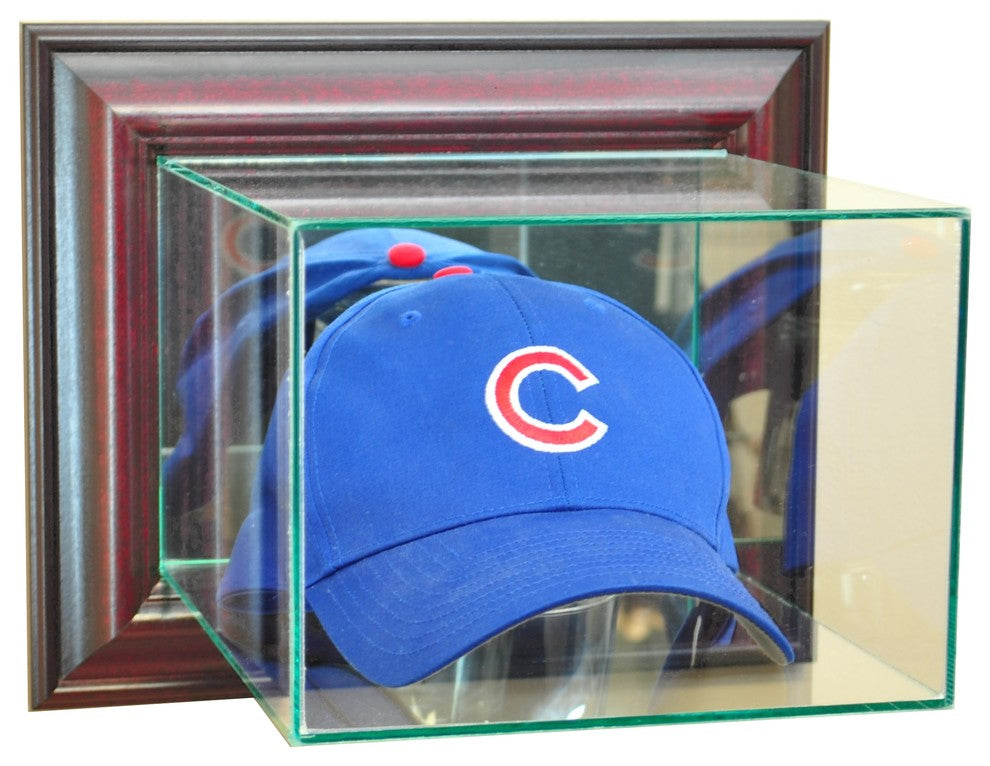 Wall Mounted Cap / Hat Display Case, Cherry