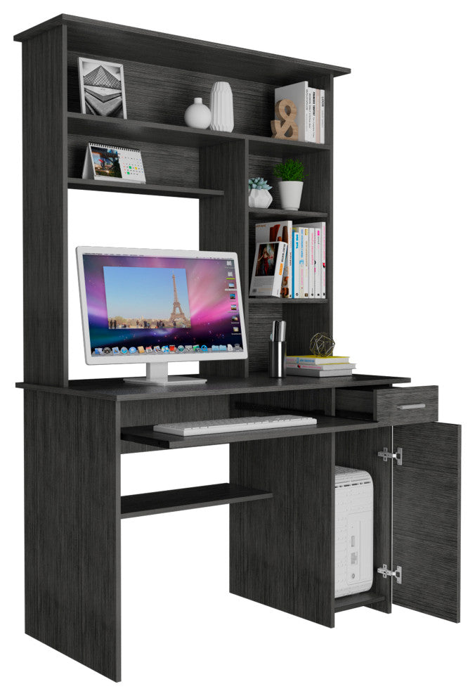 Xalo 180 Compu Hutch Desk, Smoky Oak