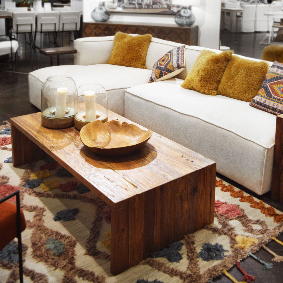Camila 60" Rectangular Reclaimed Teak Waterfall Coffee Table