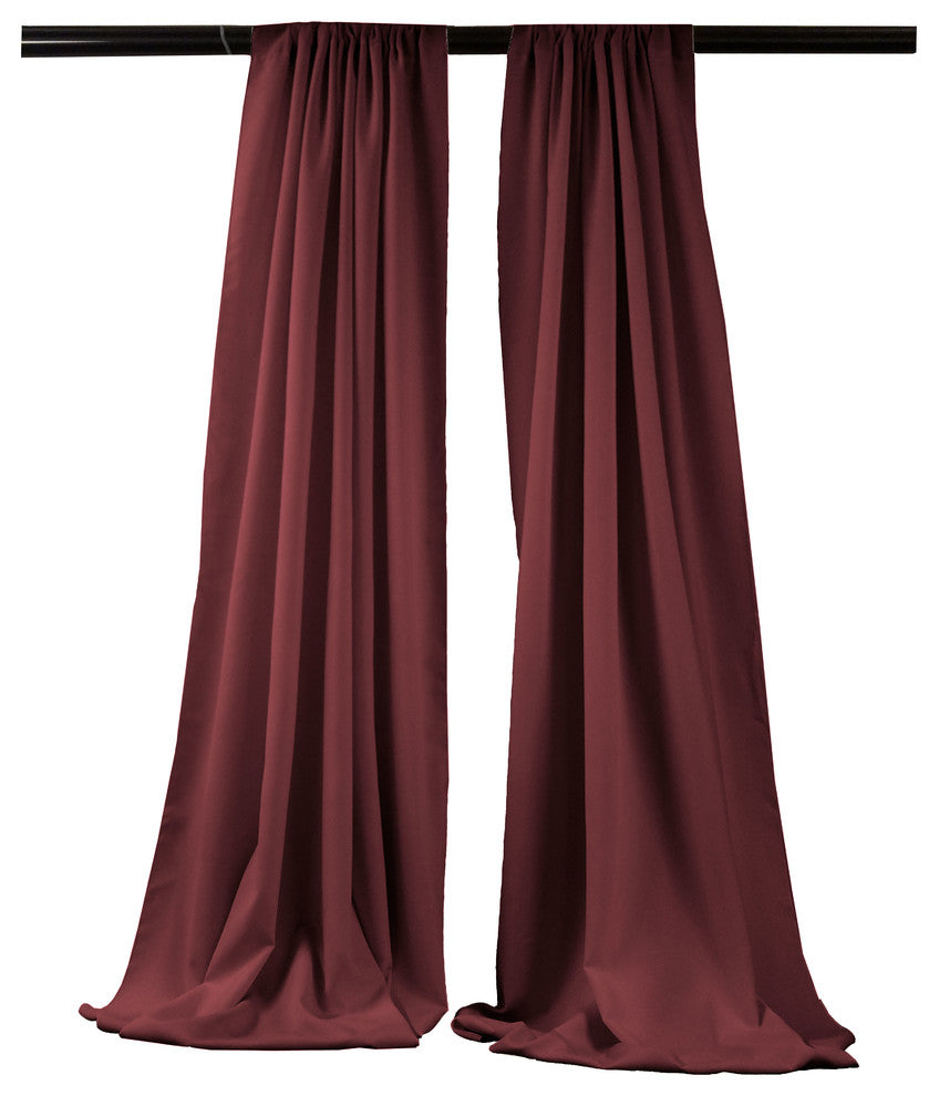 Set of 2 Polyester Poplin Backdrops Drape, 96"x58", Burgundy