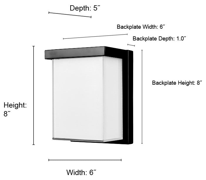 LED Light 6 in. Powder Coated Black Outdoor