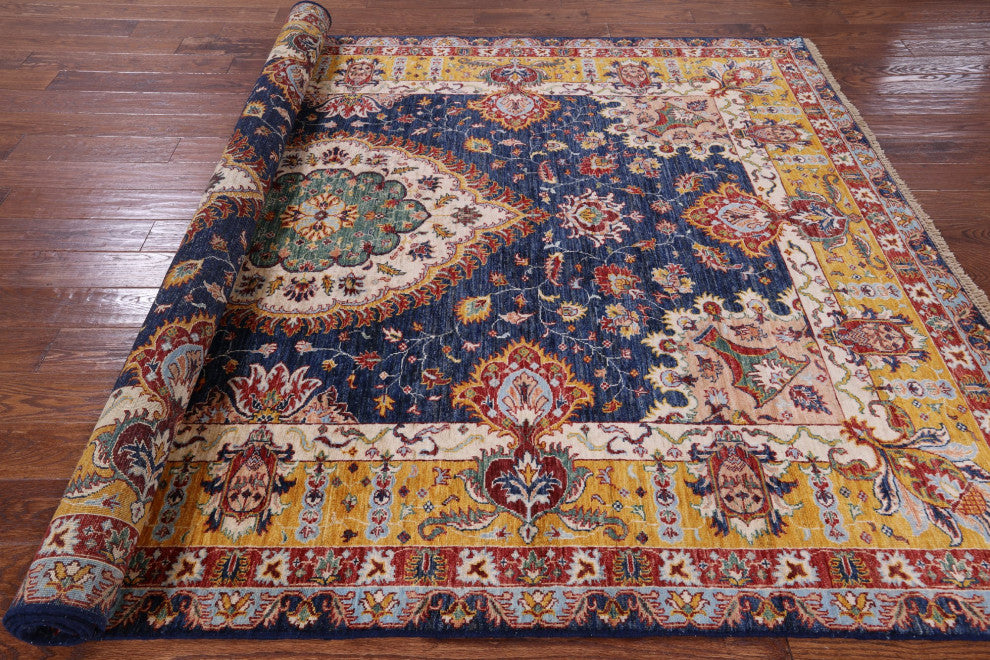 Hand-Knotted Super Kazak Wool Rug 6' 10" X 10' 1" Q7526