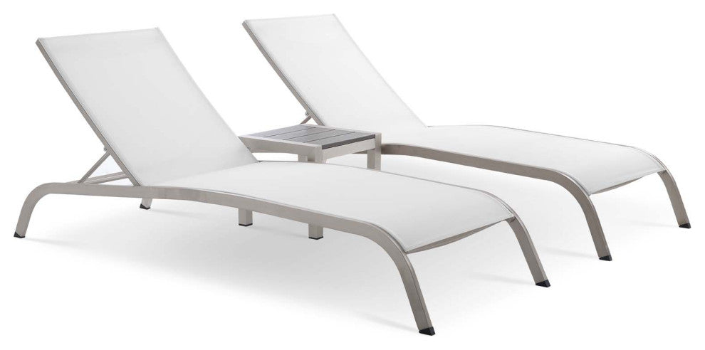 Savannah 3 Piece Outdoor Patio Mesh Set White