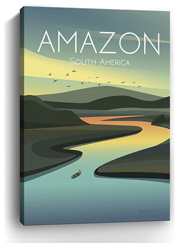 48" x 32" Vibrant South American Amazon Canvas Wall Art