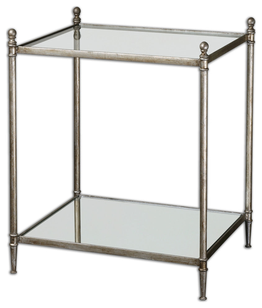 Uttermost Gannon Mirrored Glass End Table