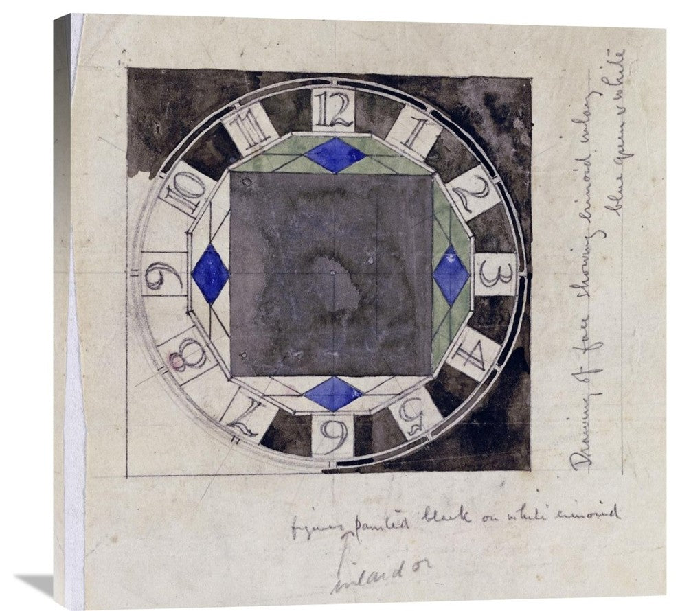 "Design For Clock Face, 1917" Artwork, 30" x 29"
