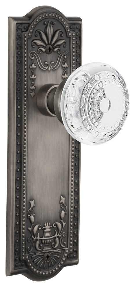 Meadows Plate Double Dummy Crystal Meadows Knob, Antique Pewter, MEACME