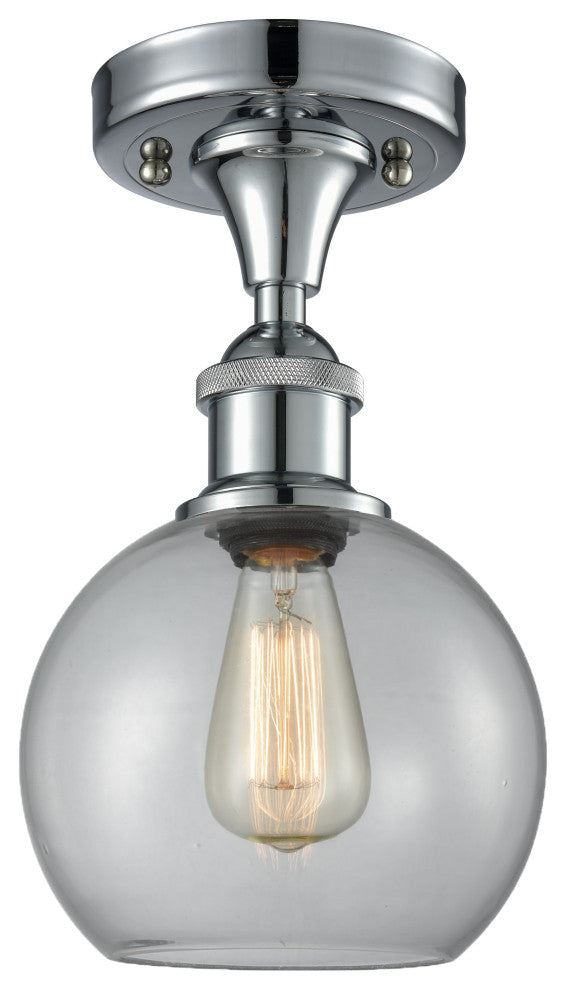 Innovations Lighting 516-1C-PC-G122-8 Athens 1 Light 8" Semi-Flush Mount