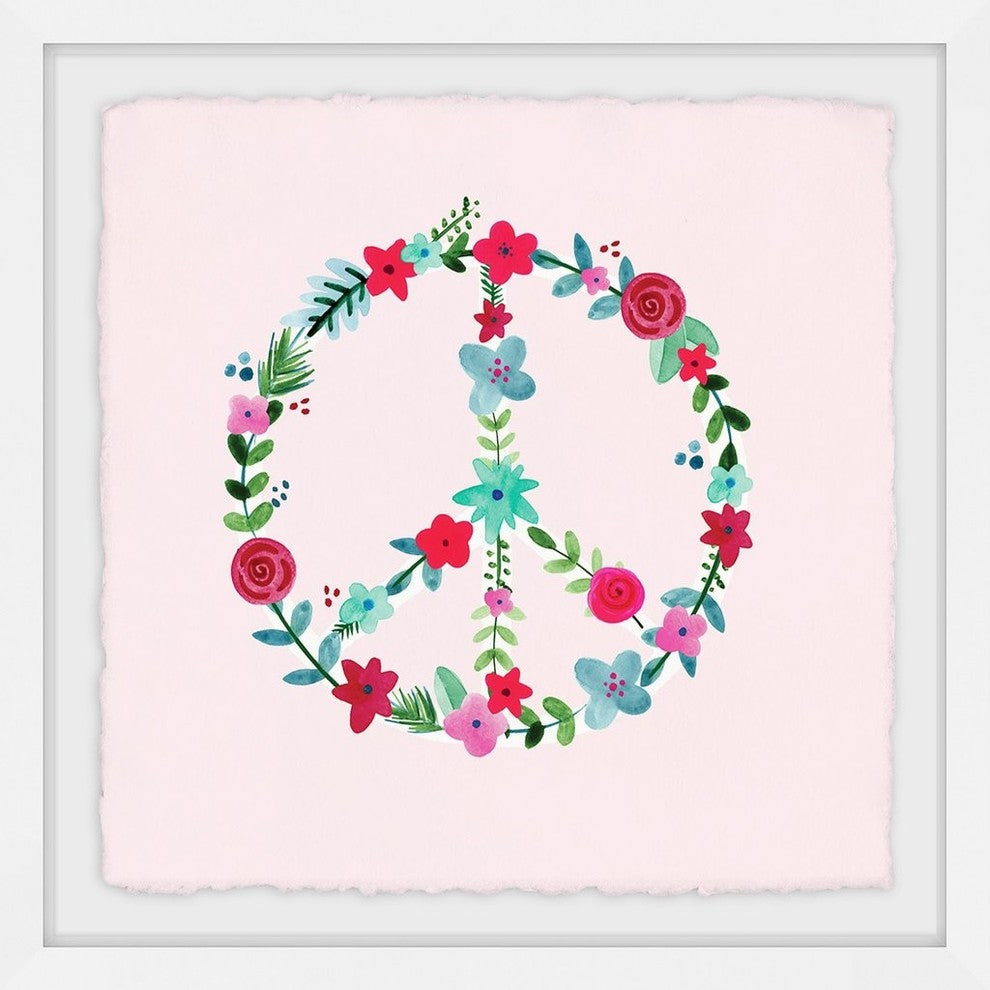 "Floral Peace" Framed Painting Print, 24"x24"