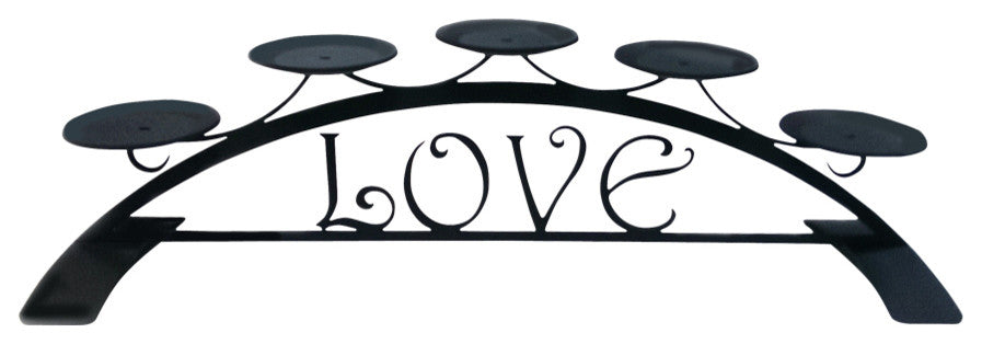 Love, Table Top Pillar Candle Holder