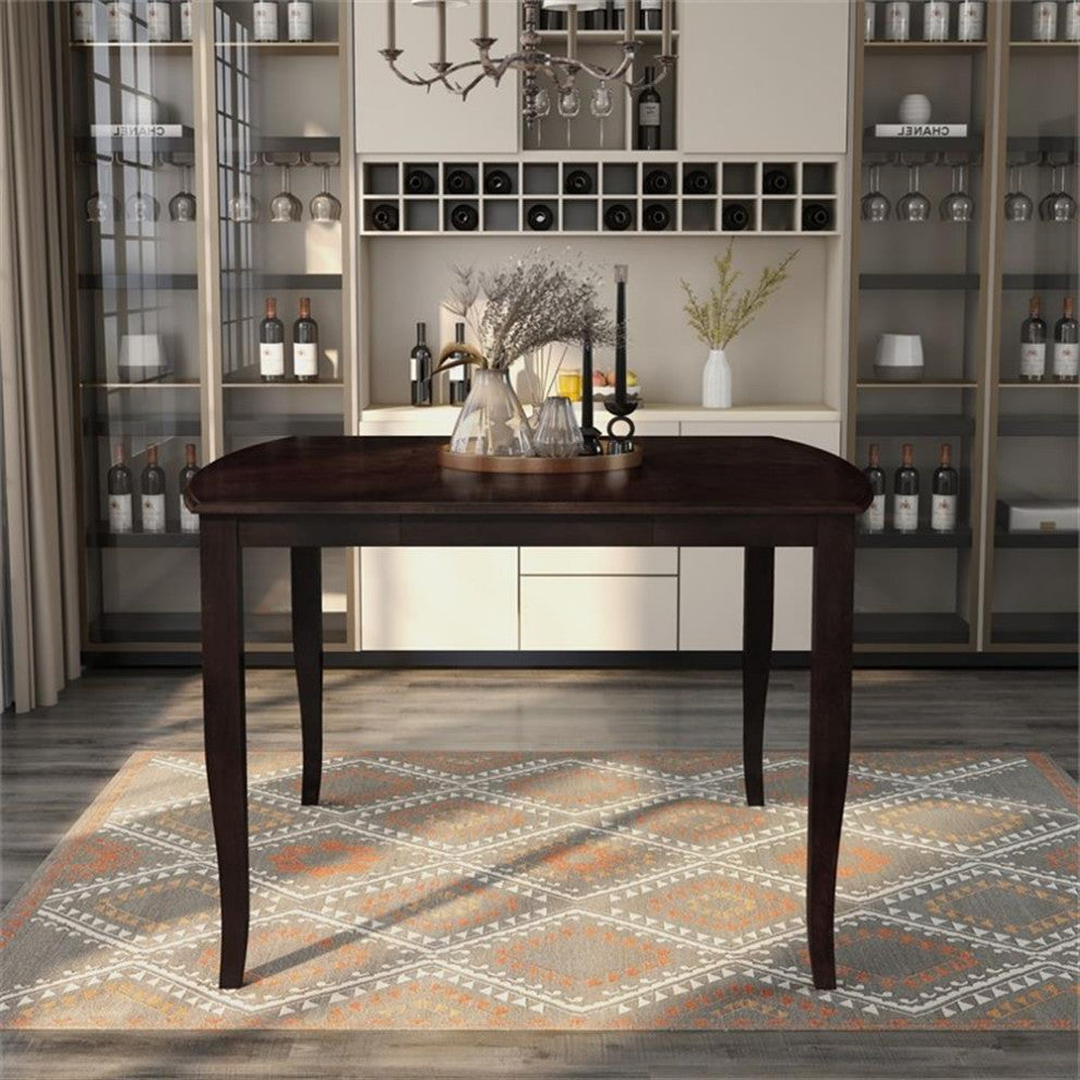 Furniture of America Arriane Wood Expandable Counter Dining Table in Espresso