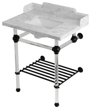 LMS30MASQB0 30" Console Sink with Acrylic Legs (8", 3 Hole)
