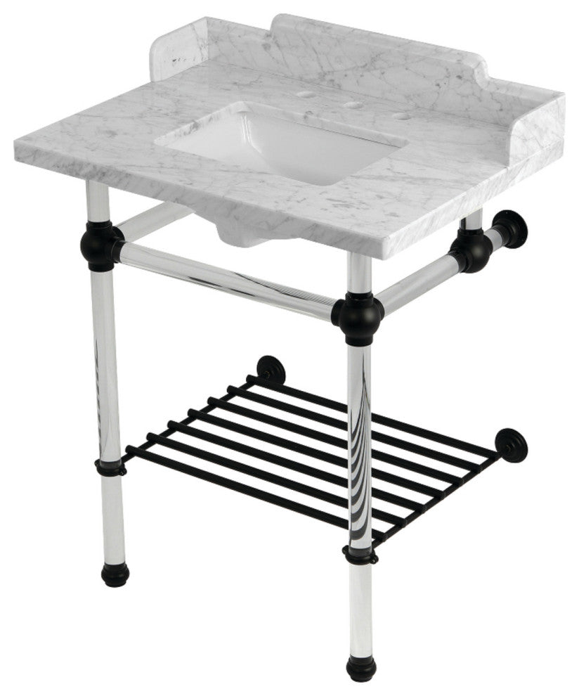 LMS30MASQB0 30" Console Sink with Acrylic Legs (8", 3 Hole)