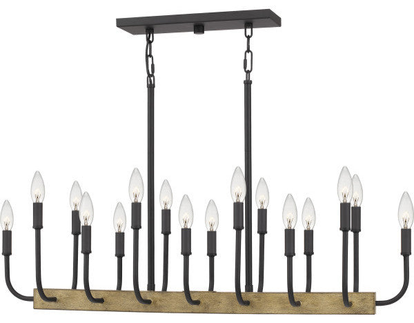 Quoizel COD139MBK 16 Light Island Chandelier, Matte Black Finish