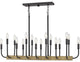 Quoizel COD139MBK 16 Light Island Chandelier, Matte Black Finish