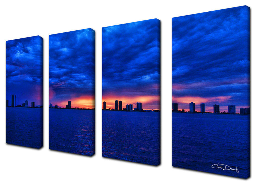 Ready2hangart Chris Doherty 'Singer Skyline' 4-piece Canvas Wall Art