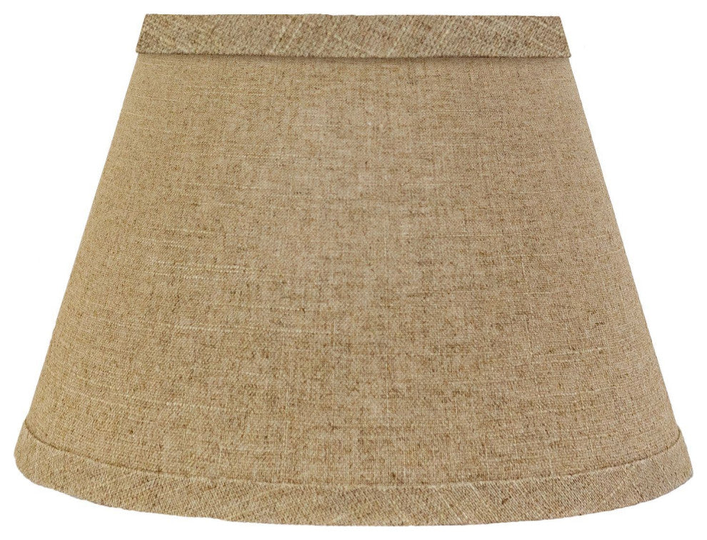 Dark Tan Linen Shade, 14", Empire With Spider Fitter