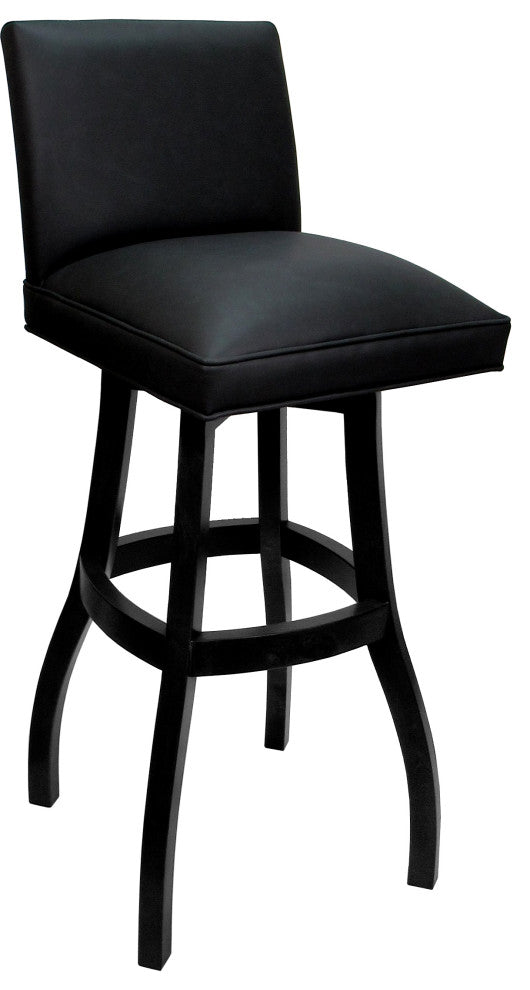 Swivel Wood Counter, Bar or Extra Tall Stool - Sommerville on S-Base, Black Vinyl - Black, 34"