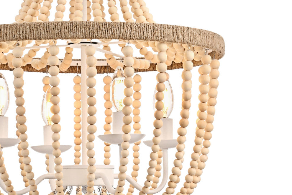Home Living 20" Beaded Pendant, Beige