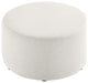 Callum Large 29 Round Woven Heathered Fabric Upholstered Ottoman
