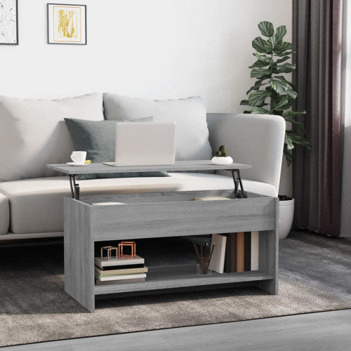 vidaXL Coffee Table Grey Sonoma Engineered Wood Medium Height-Adjustable