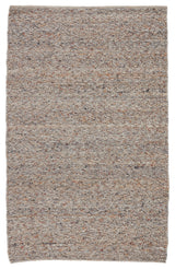 Hadren Handmade Solid Gray and Brown Area Rug, Light Gray and Tan, 9'x12'