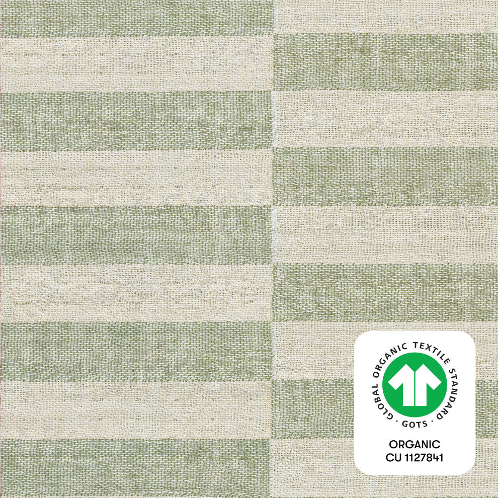 All-Stages Midi Crib Sheet, GOTS Certified Organic Muslin Cotton, Moss Stripe