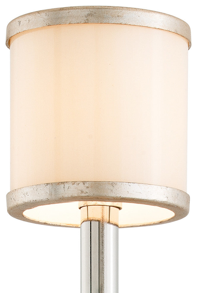 Bliss Wall Sconce, Topaz Leaf Finish, White Pearl Glass Shade