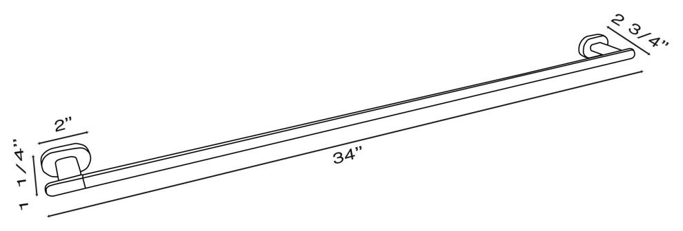 Moscow Series Polished Nickel Bathroom 34in Towel Bar