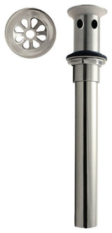High-Flow Grid Lavatory Drain With Overflow Holes - Exposed In Polished Nickel