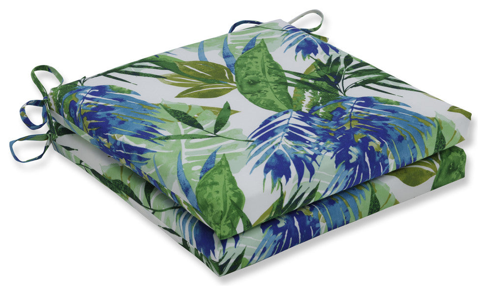 Soleil Blue/Green Oversized Seat Cushion Set, Set of 2