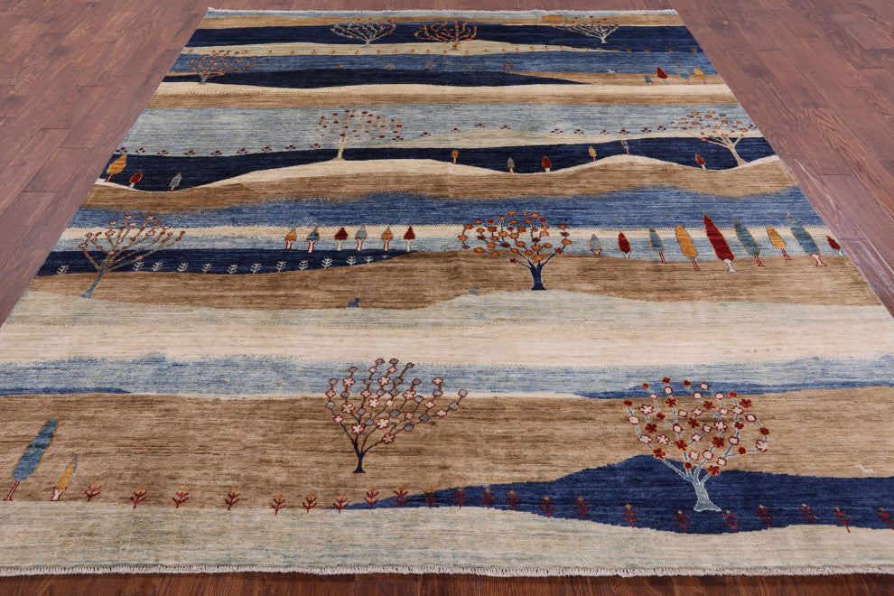 Persian Gabbeh Tribal Handmade Rug 8' 1" X 9' 8" Q8168