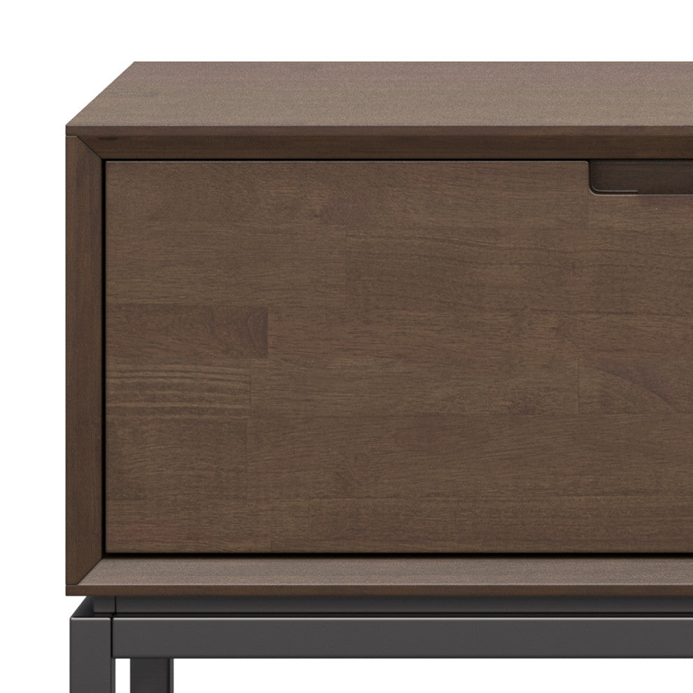 Banting Solid Hardwood 72" Low TV Stand, Walnut Brown