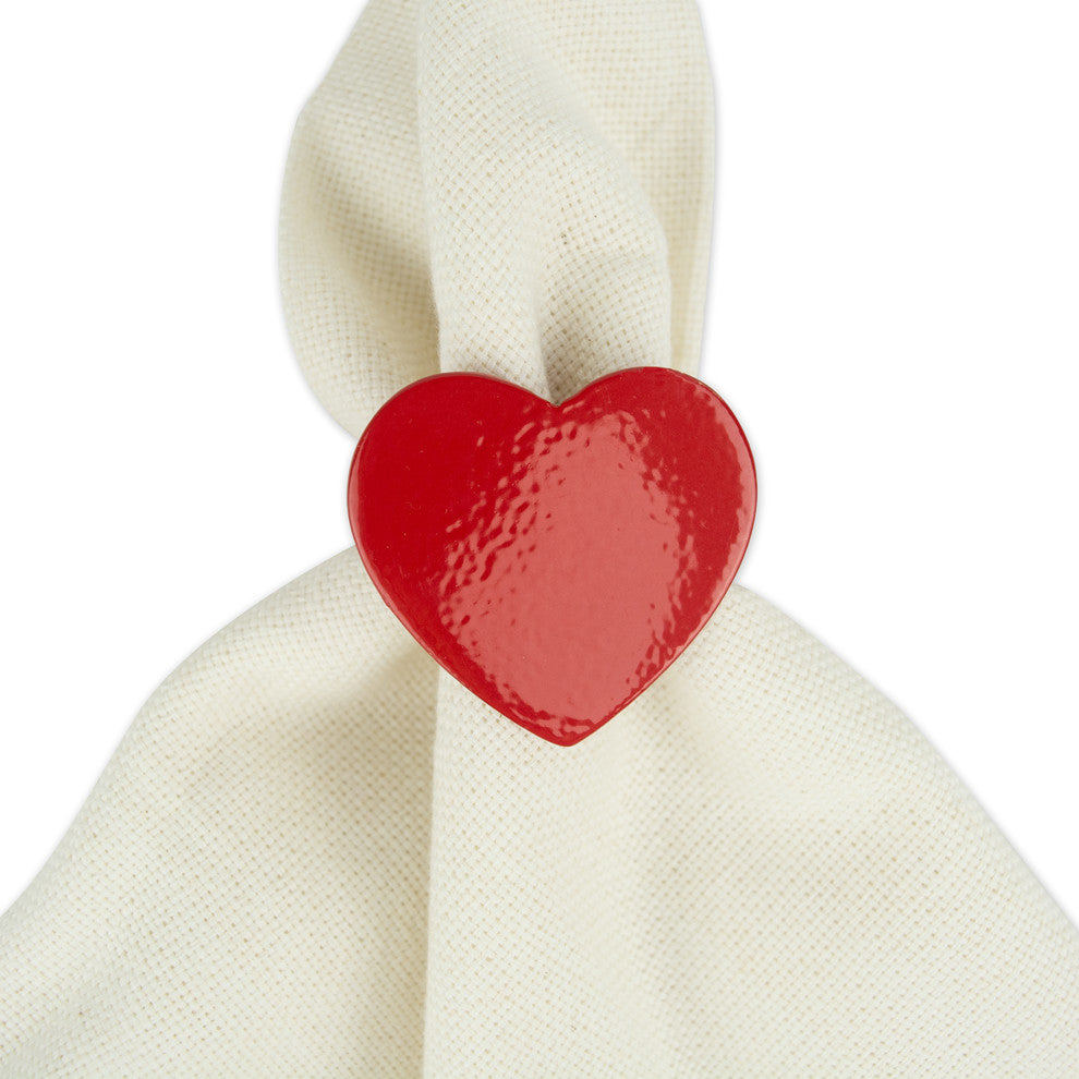 DII Red Heart Napkin Ring, Set of 6