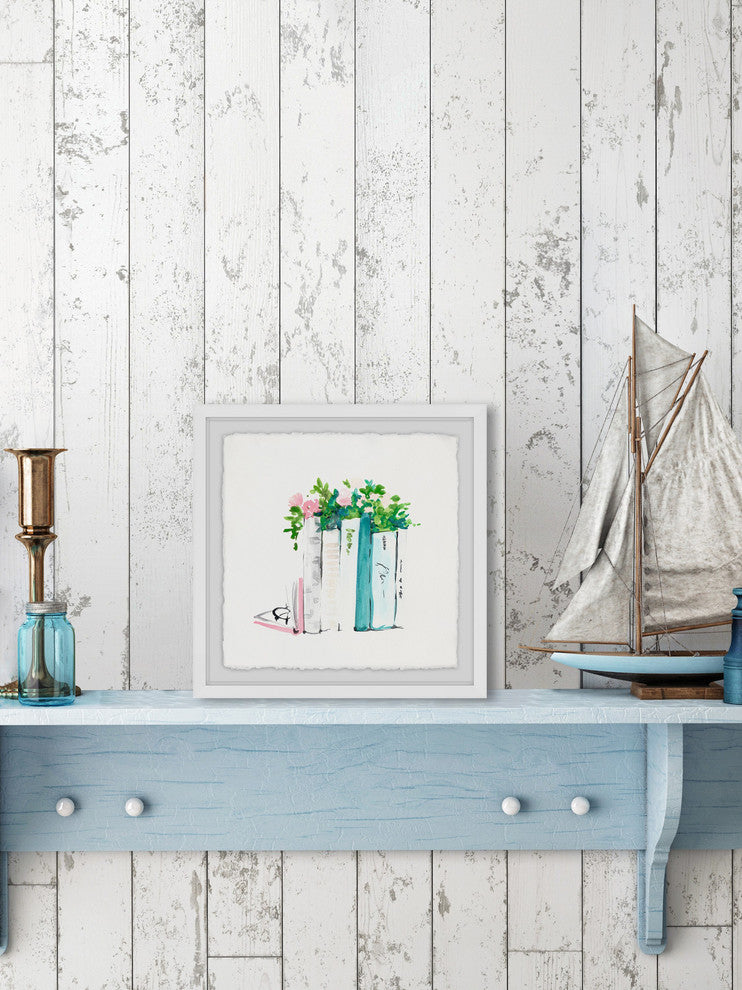 "Planter Books" Framed Painting Print, 18"x18"
