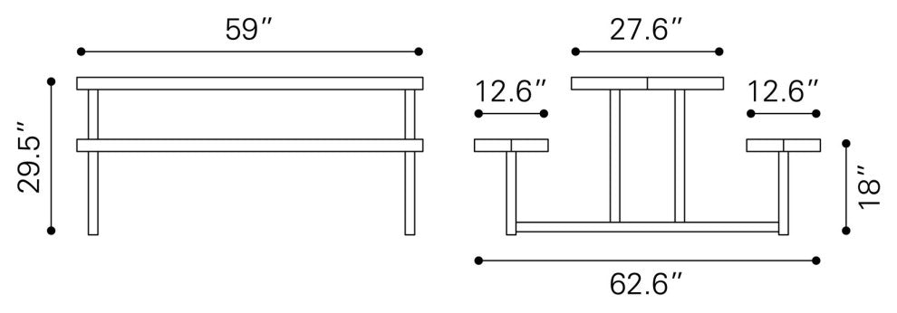 Dining Table Chair Set, Rectangular, Aluminum, Metal, Silver, Outdoor Patio