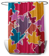 70"Wx73"L Leaf Pile Shower Curtain, Larkspur